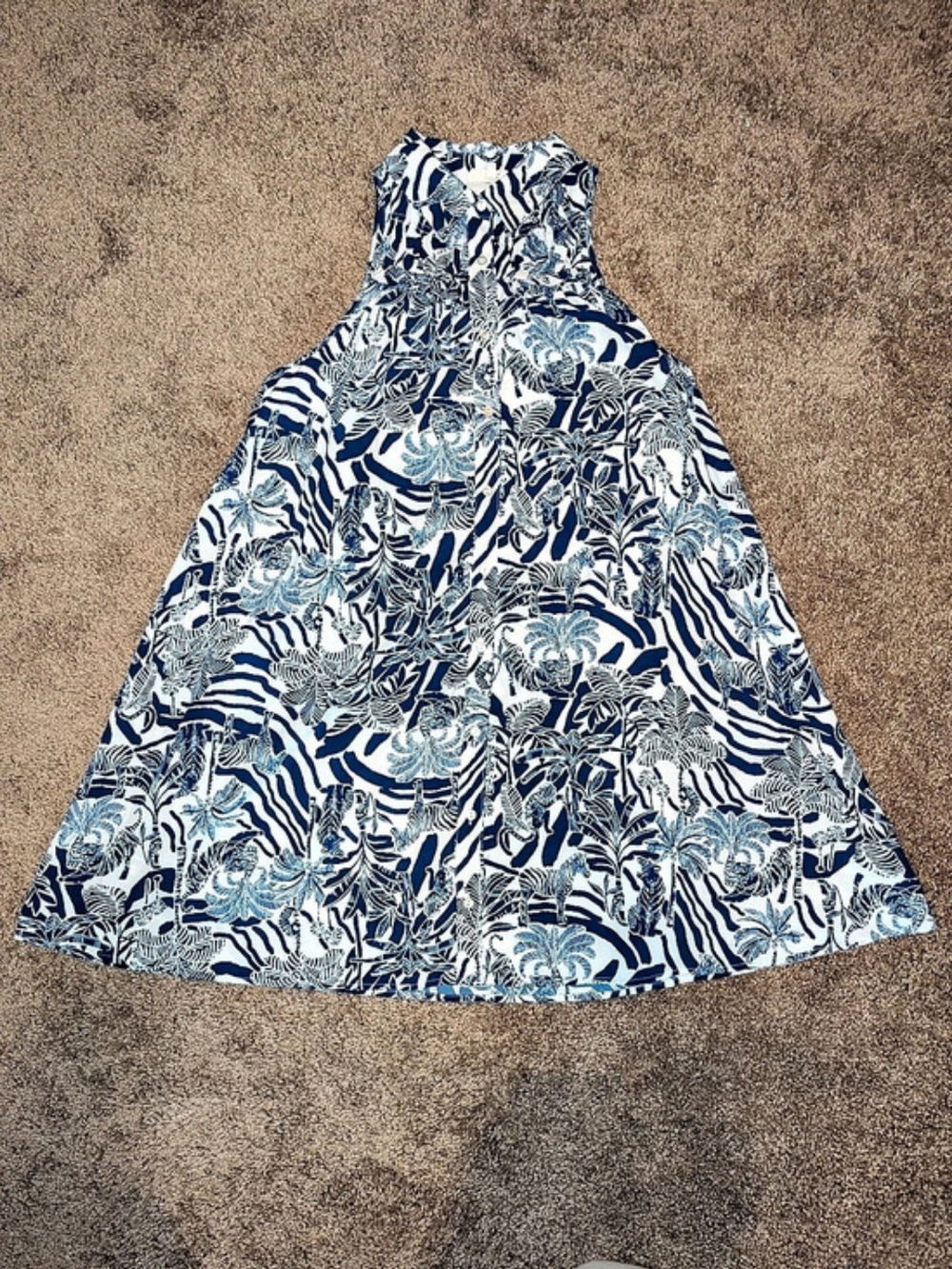 ☘️ Entro Blue & White Mini Dress Size Medium Like New